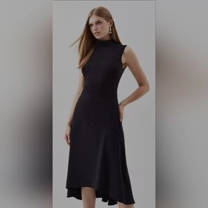 Karen Millen Soft Tailored High Low Midi Dress women's size 8 business casual